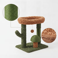 Cat Activity Center Green Cat Scratching Surface with Bed Space-Saving Pet Accessory for Living Room