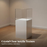 Coated Ed Finish Dustproof Safeguarding Showcase High Clarity Acrylic Display Box Highly Transparent Floor Standing Display Cabinet Stable Structure for Collectors, Art Enthusiasts, Retailers, Exhibition, Retail Shop, Home Decor, Living Room