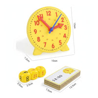 Teaching Clock with Cards Bright Instructional Timepiece with Flashcards Hands-Time-Telling Toy for Preschoolers