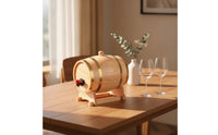 Oak-Style Wooden Wine Dispenser Countertop Wine Barrel with Stand Rustic Barrel with Bung and Spigot Decorative for Home Bartenders, Restaurants