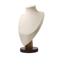 Torso-Shaped Necklace Display Bust Wooden Base Locket Display Bust
