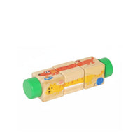 Hand-Eye Coordination Training Rotating Block Brainteaser Bright Colors Wooden Twist Brainteaser Toddler Fine Movement Toy for Toddlers