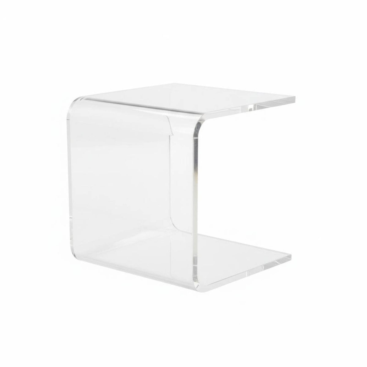 Minimalist Design Waterfall End Table Floating Effect Nightstand See-Through Bedroom Furniture Space-Saving for Apartment Dwellers, Homeowners, Students, Dorm, Living Room, Home Office