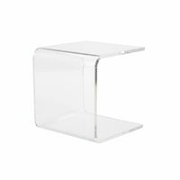 Minimalist Design Waterfall End Table Floating Effect Nightstand See-Through Bedroom Furniture Space-Saving for Apartment Dwellers, Homeowners, Students, Dorm, Living Room, Home Office