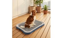 Indoor Dog Potty Training Tray Messmessless Puppy Potty Training Tray Easy to Clean Dog Toilet with Wall Washable for Young Dogs, Small Dogs, Apartments, Balconies