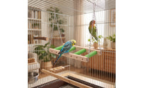 Textured Hanging Bird Ladder Natural Bird Ladder with Chains Long-Lasting Toy Sturdy for Small Birds, Parakeets, Budgies