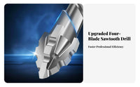 Dry Drilling Capable Four-Blade Concrete Drill Bit Wear-Resistant Serrated Tile Drill Bit Hard Alloy Steel for Homeowners, Maintenance Work
