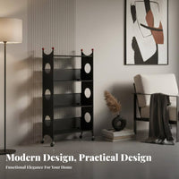Space Saving Multi-Level Rolling Cart adaptable Use 4-Tier Mobile shelf unit Slim Design Tiered Shelving Unit Easy Assembly for Homeowners, Office Workers, Living Room, Narrow Spaces, Bedroom, Classroom