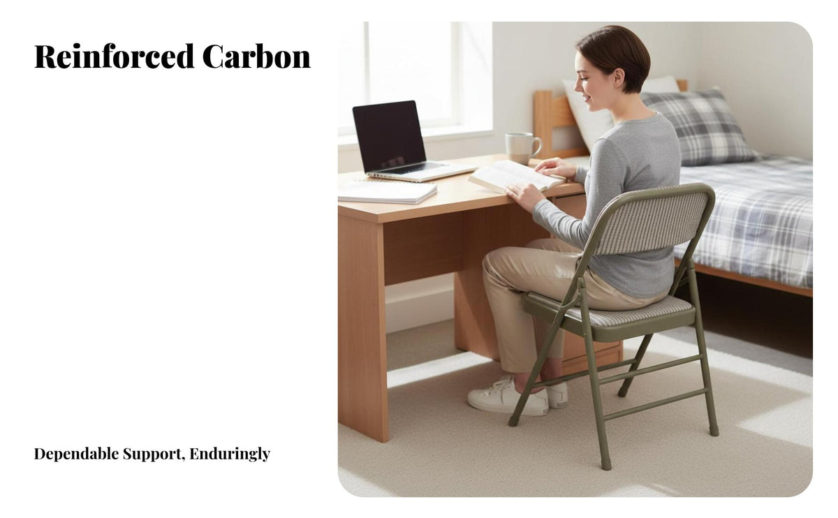 Foldable Backrest Chair Foldable Design Household Furniture Space-Saving Portable Seat for Students, Office Workers, Bedroom, Small Areas, Kitchen