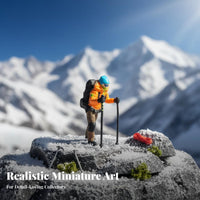 1:64 Scale People Model High Intricacy Mountaineering Miniature model:64 Scale People Figure Highly Detailed for Dioramas
