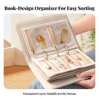Transparent Pockets Jewelry Storage Book See-Through Pouches Jewelry Binder Book Detachable Pages for Women, Girls, Business Trips, Bedroom