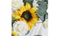2 Pieces Wedding Arch Flower Set Verdant Greenery Yellow Blossom Arch Swag Easy to Install Yellow Blossom Floral Swag Set for Ceremony