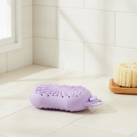 Gentle Exfoliating Silicone Soap Bag Drainage Soap Pouch with Loop Ventilated Holder Flexible for Travel