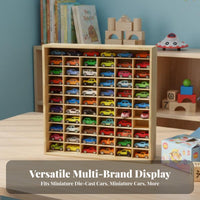 Toy Car Display Case Solid Wood Model Car Storage Rack Freestanding / Tabletop Use Desktop Display Cabinet for Kids, Playroom