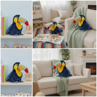Toucan Stuffed Toy Super Soft Stuffed Toucan Fuzzy Cuddly for Children, Nursery, Shelf Display