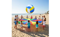 Promotes Teamwork Rainbow Play Parachute Multi-Purpose Team Building Parachute Wear-Resistant Multicolor Team Game Toy Double-Stitched for Adults, School Activities, Outdoor, Beach, Parties