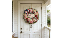 Independence Day Wreath Independence Day Patriotic Flower Wreath Holiday Decoration Home Decor for Porch, Wall
