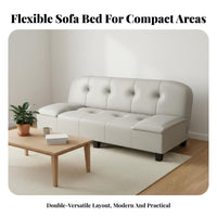Scratch Resistant Two-in-One-Use Sofa Bed Solid Wood Frame Foldable Sofa Bed High-Density Foam Folding Sleeper Couch for Apartment Dwellers, Students, Homeowners, Bedroom, Not on Ice
