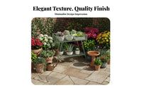 2-Tier Planter Holder Freestanding 2-Tier Metal Stand Non-Slip Pads for Balcony