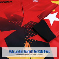 Kids Fleece Cycling Shirt, Autumn Winter, Unisex, Long Sleeve, Breathable, Warm, For Running, Biking, School Sports