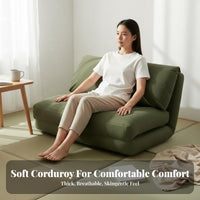 Foldable Design Single Convertible Bed Adjustable Backrest Convertible Floor Lounger Space-Saving Sleeper Chair Comfortable Cushioning for Apartment Dwellers, Young Adults, Living Room, Small Areas, Reading Nook, Home Office