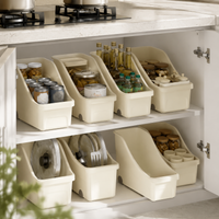12L Kitchen Storage Bin With Wheels Stackable Storage Boxes With Lids, Wheeled Storage Boxes With Lids For Pots Pans Lids Spices Utensils