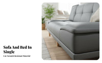 Cat Scratch Resistant Foldable Sofa Bed Space Saving Futon Sofa Bed Multi-Purpose-Use 2-Seater Convertible Futon Easy Assembly for Pet Owners, Apartment Dwellers, Young Adults, Small Areas, Bedroom, Home Office