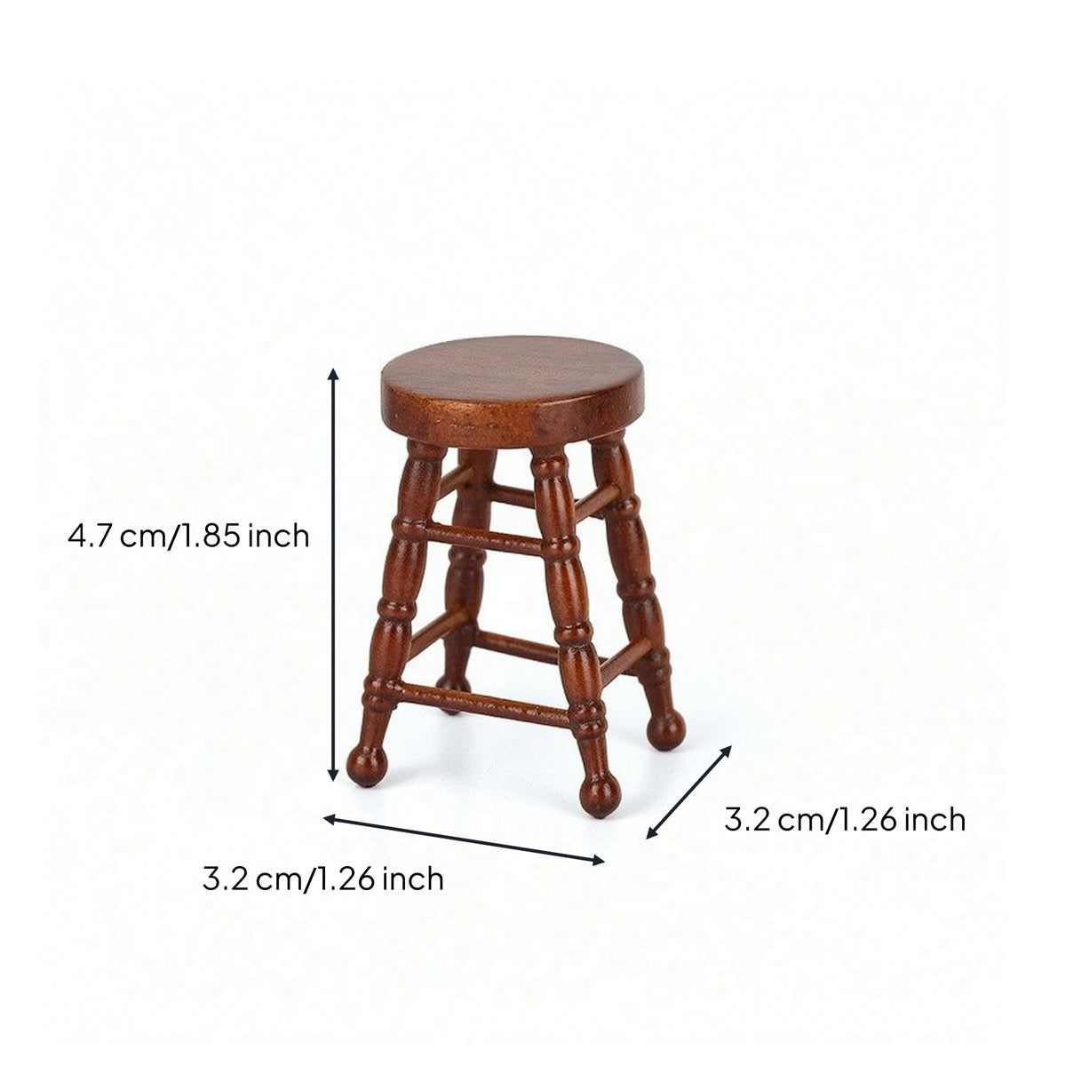 Tiny Dollhouse Stool Realistic Miniature Stool Round Furniture Classic for Collectors, Crafters