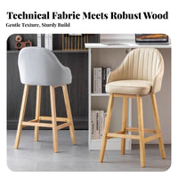 Modern Design Upholstered High Stool with Backrest Minimalist Design Counter Chair Padded Seat Household Furniture Footrest for Bar Owners, Homeowners, Adults, Kitchen Island, Cafe, Restaurant, Reception Area