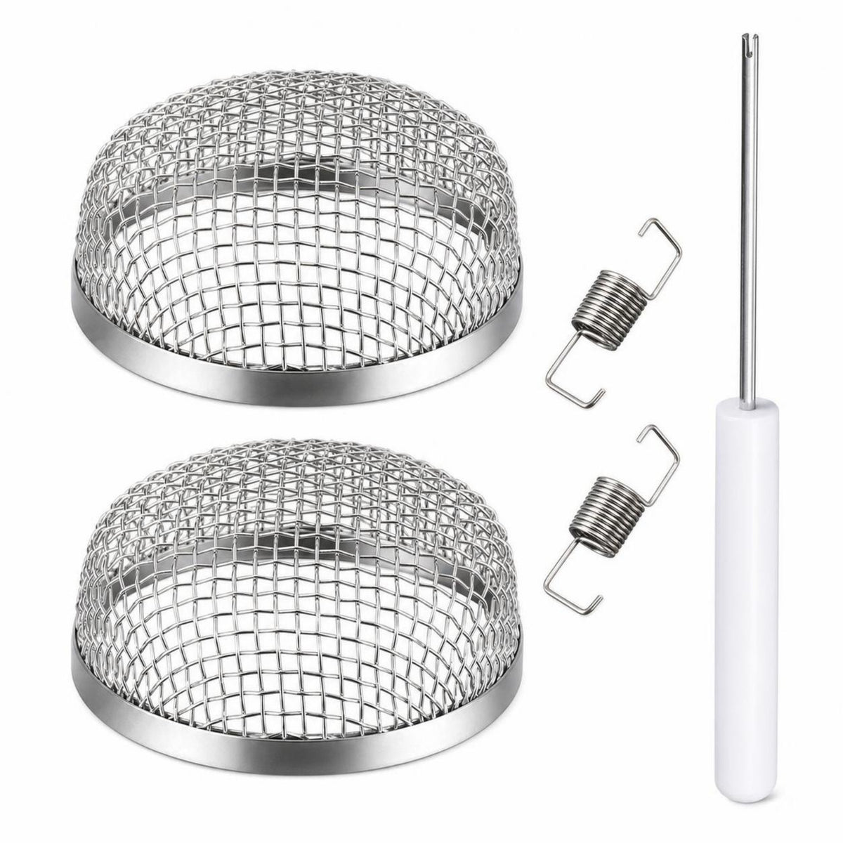 2 Pieces RV Vent Cover with Installation Tool Heavy Duty Mesh Screen with Spring Clips Hardware for Travel Trailer