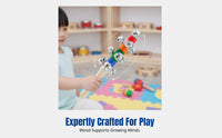 Wooden Rattle, Orff Music Instrument for Kids, Preschool Hand Chime, Educational Toy for Early Learning