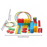 114 Pieces Physical Activity Preschool Gym Play Set Multifunction Kids Fitness Equipment Set Colorful for Preschoolers, Kindergarten, Home