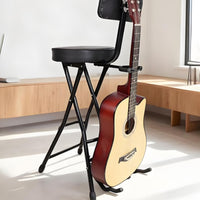 Guitar Stool with Backrest Portable Folding Guitar Chair Easy to Transport Furniture for Guitarists, Home Practice