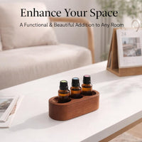 Wooden Essential Oil Holder, Desk Organizer Stand, Multi-Hole Display Rack, Solid Wood Storage Box, Home Spa Organizer