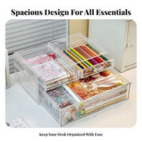Multi-Compartment Organizer With Drawers Multi-Compartment Holder Transparent Design Space Saving for Collectors, Desk