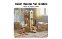 360-Degree Rotation Revolving Bookcase for Children Space-Saving Rotating Dollhouse Bookshelf Multi-Tier Child s' Furniture Sturdy Construction for Toddlers, Parents, Kindergarten, Playroom, Classroom, Nursery