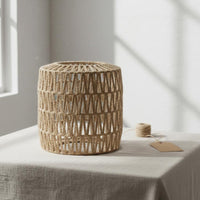 Handwoven Handmade Lantern Lampshade Rattan Design Boho Hanging Light E26/E27 Bulb Base Woven Hanging Lamp LED Compatible for Restaurant, Hotel, Homestay