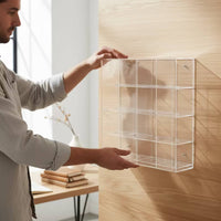 Clear Golf Ball Display Box Transparent Golf Ball Display Case with Acrylic Door Multi-Compartment Rack Dust-Resistant for Collectors, Golfers, Office, Desk, Retail