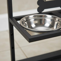 Adjustable Height Pet Feeder Stainless Steel Bowls Raised Pet Bowl Stand Non-Slip Raised Double Bowl Stand for Large Dogs