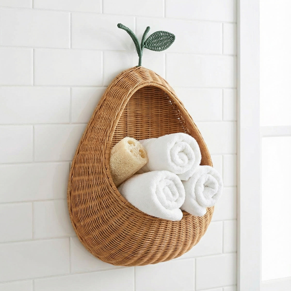 Nordic Style Rattan Wall Hanging Key Storage Basket