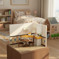Realistic Design Miniature Kitchen Playset Educational Toy Miniature Room Furniture Accessories Parent-Child Interaction for Children, Girls