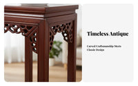 Chinese Design Flower Stand Decorative Solid Wood Plant Holder Sturdy Tall Wooden Bonsai Stand for Collectors, Living Room, Entryway, Corner