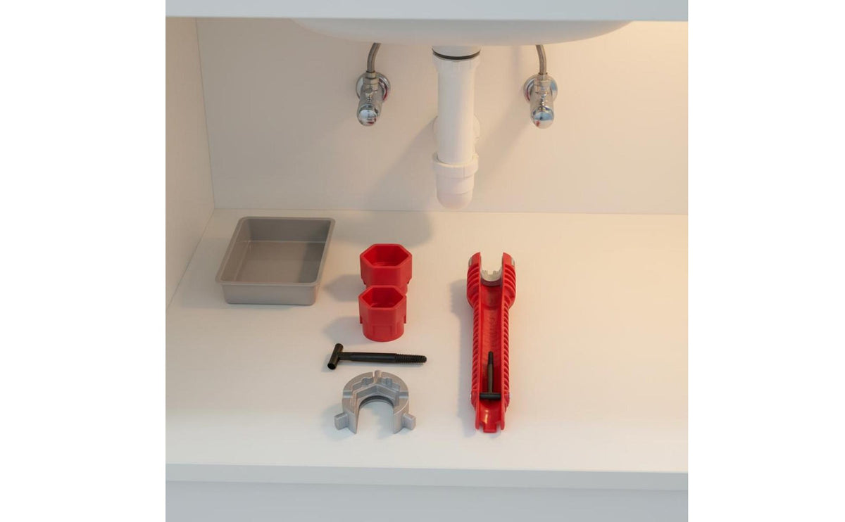 Tight Space Design 8 in 1 Sink Wrench Heavy Duty Multifunctional Sink Wrench Ergonomic Handle Faucet Installation Tool Lightweight for Bathroom