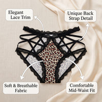 Ladies Knickers with Lace Trim for Everyday Wear, Women's Briefs in Ice Silk Nylon Blend, Mid-Rise with Gusset