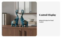 2 Pieces Housewarming Gift Elephant Statue Pair Elegant Design Feng Shui Elephant Ornament High-Quality Resin for Entryway, Desktop, Office