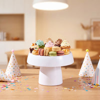 Round Cake Stand Glossy Dessert Stand Minimalist Cake Pedestal Easy-to-Clean for Bakers, Party Hosts, Parties, Buffets