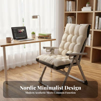 Reclining Function Foldable Nap Chair Space-Saving Padded Folding Lounger High spine Support Portable Furniture Multi-Purpose Use for Students, Office Workers, Adults, Dorm Room, Bedroom