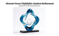 Decorative Transparent Sphere Sculpture Four-Loop Loop Ornament Geometric Design Dark Foundation Display Ornament