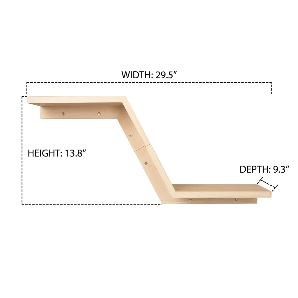 Feline Wall Shelves with Moon Celestial Perch, 2-Pack Solid Wood Climbing Frame, Wall-Mounted Layout Concept for Indoor Felines DIY