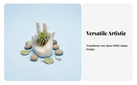 Hand Shape Air Plant Stand Minimalist Design Air Plant Display Ceramic Tillandsia Holder Simple and Elegant for Shelf, Office
